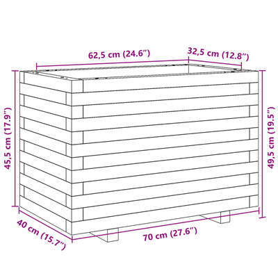 vidaXL Sodo lovelis, 70x40x49,5cm, pušies medienos masyvas