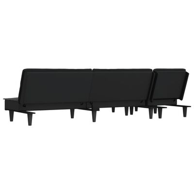 vidaXL L formos sofa-lova, tamsiai pilka, 255x140x70cm, audinys