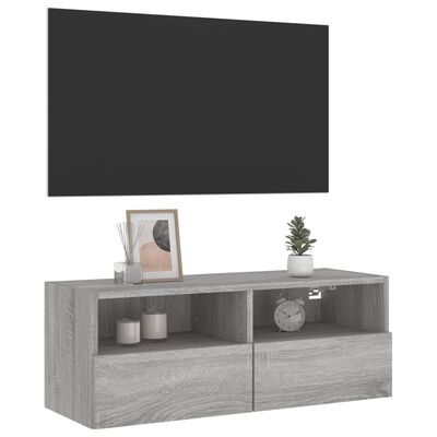 vidaXL Sieninė TV spintelė, pilka ąžuolo, 80x30x30cm, apdirbta mediena