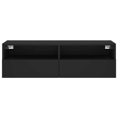 vidaXL Sieninė TV spintelė, juoda, 100x30x30cm, apdirbta mediena