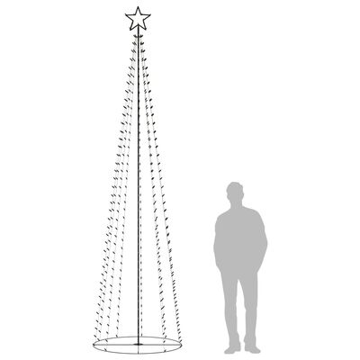 vidaXL Kalėdų eglutė, 100x360cm, kūgio formos, 400 baltų LED lempučių