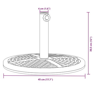 vidaXL Skėčio nuo saulės pagrindas 38/48mm skersmens stulpams, 12kg