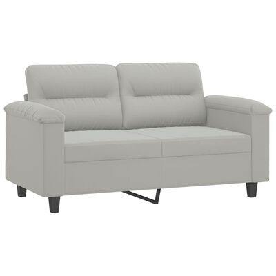 vidaXL Dvivietė sofa, šviesiai pilka, 120cm, mikropluošto audinys