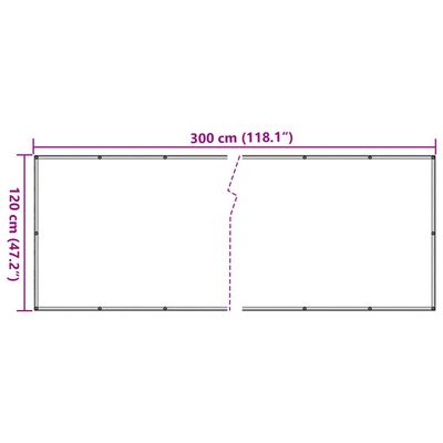 vidaXL Privatumo suteikianti balkono pertvara, pilka, 300x120cm, PVC