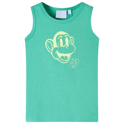 Vaikiški marškinėliai be rankovių, žalios spalvos, 116 dydžio