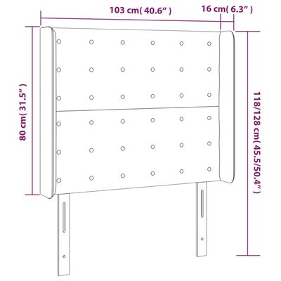 vidaXL Galvūgalis su LED, tamsiai žalias, 103x16x118/128cm, aksomas