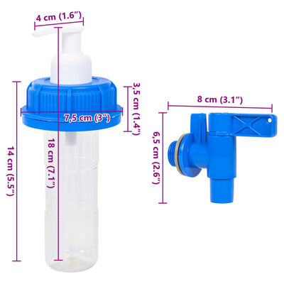 vidaXL Vandens talpa su čiaupu ir muilo dozatoriumi, 15l, plastikas