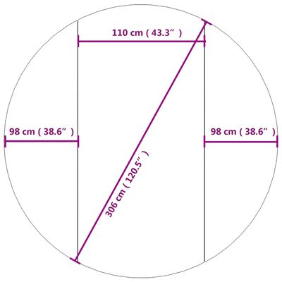 vidaXL Baseino paklotas, pilkas, 306cm, poliesterio geotekstilė