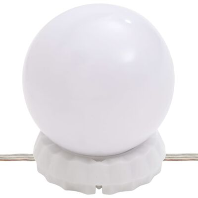 vidaXL Kosmetinis staliukas su LED, baltas, 95x50x133,5cm, pušis