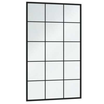 vidaXL Sieniniai veidrodžiai, 2vnt., juodos spalvos, 100x60cm, metalas
