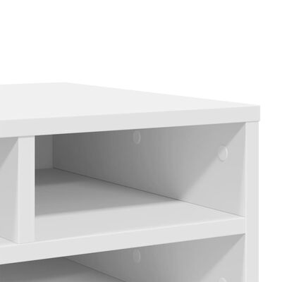 vidaXL Spausdintuvo stovas, baltas, 49x40x22,5cm, apdirbta mediena
