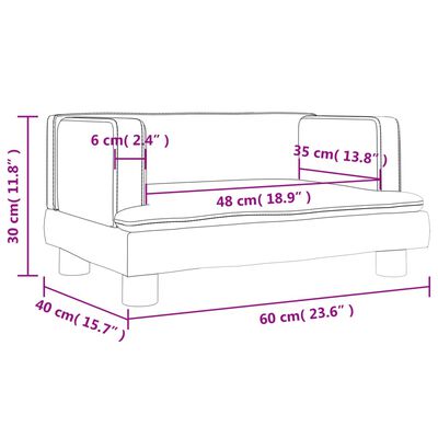 vidaXL Vaikiška sofa, mėlynos spalvos, 60x40x30cm, aksomas