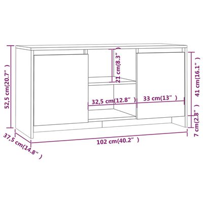 vidaXL Televizoriaus spintelė, juoda, 102x37,5x52,5cm, mediena