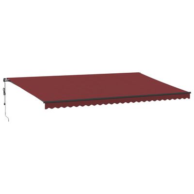 vidaXL Automatinė ištraukiama markizė su LED, bordo spalvos, 600x350cm