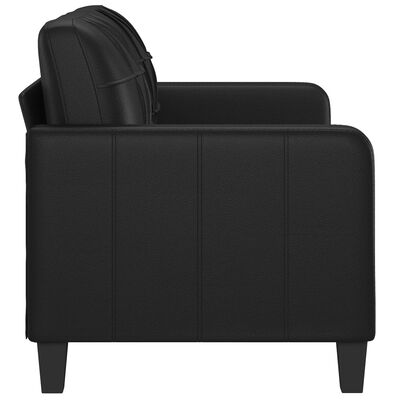 vidaXL Dvivietė sofa, juodos spalvos, 140cm, dirbtinė oda