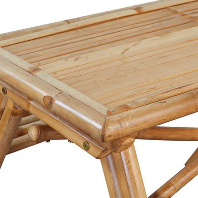 vidaXL Iškylų stalas, 115x115x81cm, bambukas