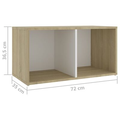 vidaXL TV spintelės, 2vnt., baltos/ąžuolo, 72x35x36,5cm, mediena