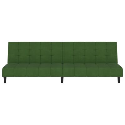 vidaXL Dvivietė sofa-lova, tamsiai žalios spalvos, aksomas