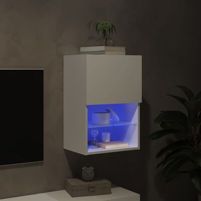 vidaXL TV spintelė su LED lemputėmis, baltos spalvos, 40,5x30x60cm