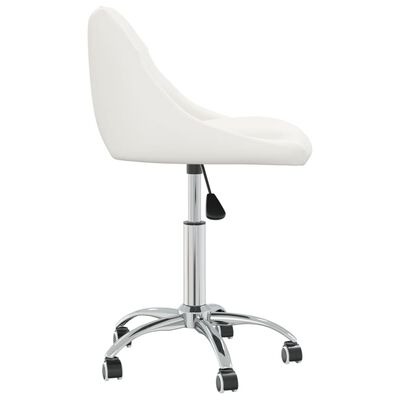 vidaXL Pasukamos valgomojo kėdės, 2vnt., baltos spalvos, dirbtinė oda