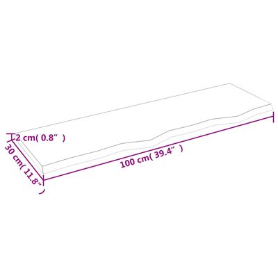 vidaXL Vonios kambario stalviršis, tamsiai rudas, 100x30x2 cm, mediena