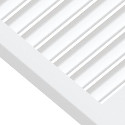 vidaXL Spintelės durelės, baltos, 39,5x39,4cm, pušis, žaliuzių dizaino