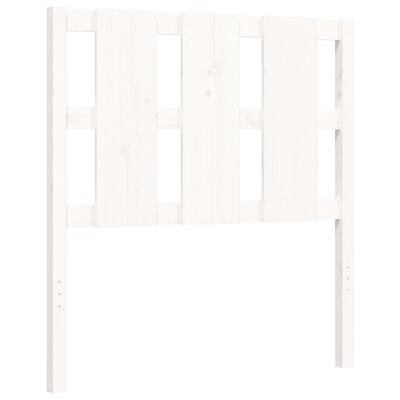 vidaXL Lovos rėmas su galvūgaliu, baltas, 90x200cm, medienos masyvas