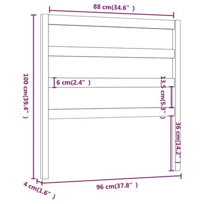 vidaXL Lovos galvūgalis, baltas, 96x4x100cm, pušies medienos masyvas