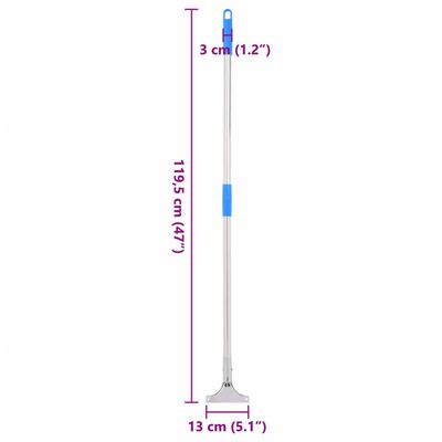 vidaXL grindų valytuvo rankena ,119,5cm, plienas ir plastikas