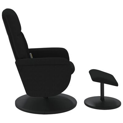 vidaXL Atlošiama masažinė kėdė su pakoja, juodos spalvos, aksomas