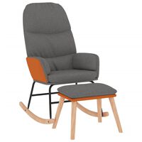 vidaXL Supama kėdė su taburete, šviesiai pilkos spalvos, audinys