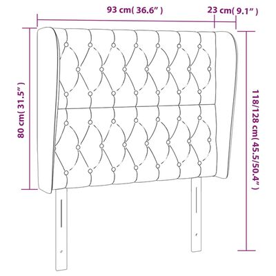 vidaXL Galvūgalis su auselėmis, mėlynas, 93x23x118/128cm, audinys