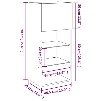 vidaXL TV spintelė su LED lemputėmis, baltos spalvos, 40,5x30x90cm