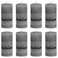 Bolsius Žvakės, 8vnt., šviesiai pilkos, 100x50mm, cilindro formos