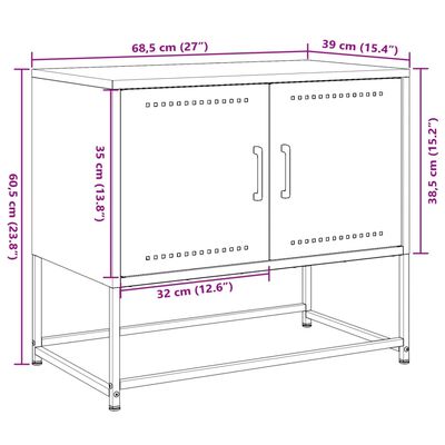 vidaXL Televizoriaus spintelė, antracito, 68,5x39x60,5cm, plienas