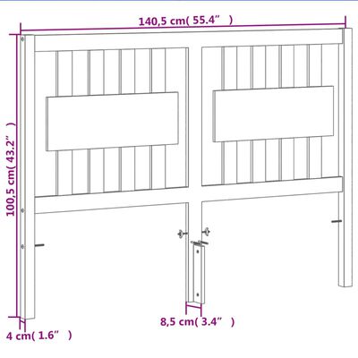 vidaXL Galvūgalis, vaško rudos spalvos, 135cm, pušies medienos masyvas