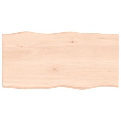 vidaXL Stalviršis, 100x50x2cm, ąžuolo medienos masyvas, su gyvu kraštu