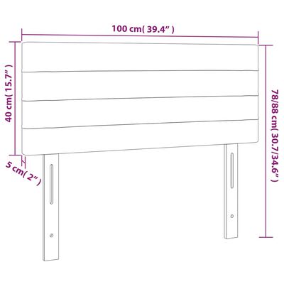 vidaXL Galvūgalis su LED, tamsiai rudos spalvos, 100x5x78/88cm,audinys