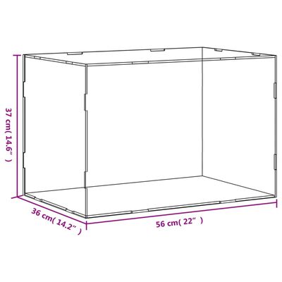 vidaXL Eksponavimo dėžė, skaidri, 56x36x37cm, akrilas