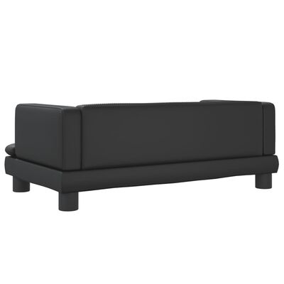 vidaXL Vaikiška sofa, juodos spalvos, 80x45x30cm, dirbtinė oda