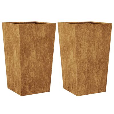 vidaXL Sodo loveliai, 2vnt., 45x45x75cm, corten plienas