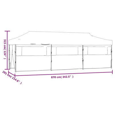 vidaXL Išskleidžiama proginė palapinė su 8 sienomis, balta, 3x9m