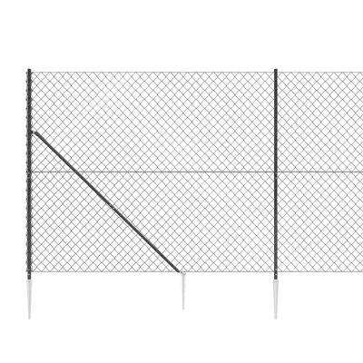 vidaXL Tinklinė tvora su smaigais, antracito spalvos, 1,8x10m