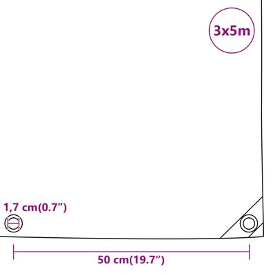 vidaXL Tentas, antracito spalvos, 3x5m, 650g/m²