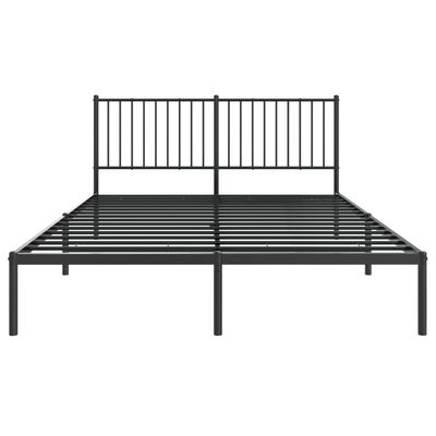 vidaXL Metalinis lovos rėmas su galvūgaliu, juodos spalvos, 150x200cm