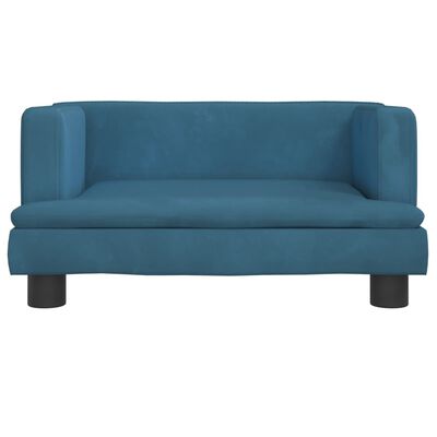 vidaXL Vaikiška sofa, mėlynos spalvos, 60x40x30cm, aksomas