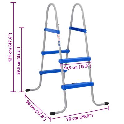 vidaXL Kopetėlės antžeminiam baseinui, 84cm, plienas ir plastikas