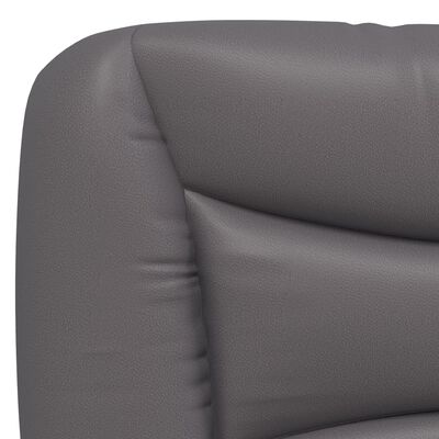 vidaXL Galvūgalio pagalvėlė, pilkos spalvos, 120cm, dirbtinė oda
