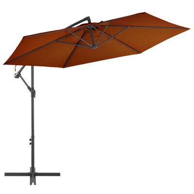 vidaXL Gembės formos skėtis su aliuminio stulpu, terakota, 300cm