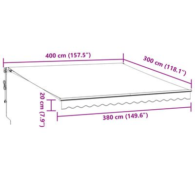 vidaXL Automatinė ištraukiama markizė, antracito ir balta, 400x300cm